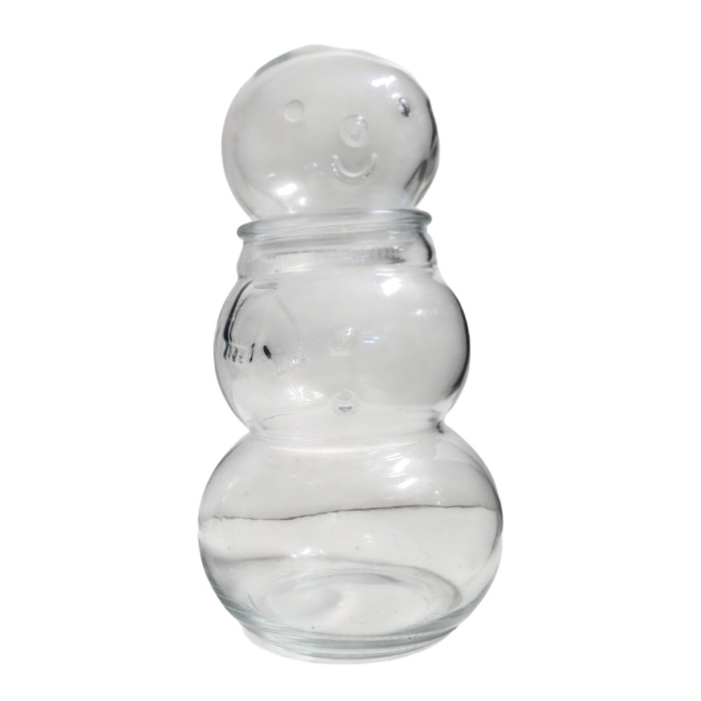 discontinued target bullseye glass 3 tier snowman canister 9"x5" fillable jar